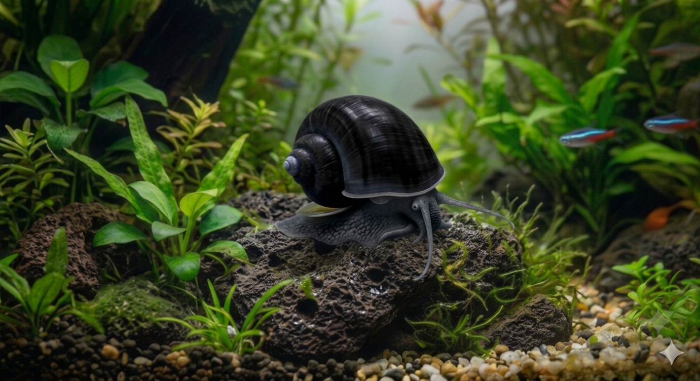 Midnight Black mystery snail