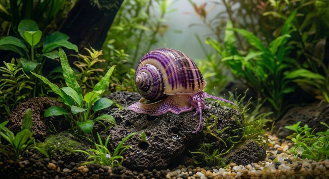 Purple Violet mystery snail